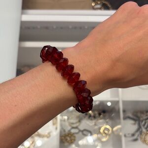 Elegant Red Beaded Bracelet